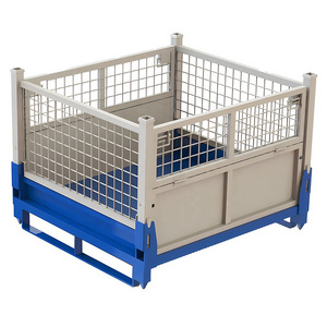 Heavy-Duty Large Storage Boxes Foldable Metal Wire Mesh Storage Cage Stackable Tool Boxes Cargo & Storage Equipment