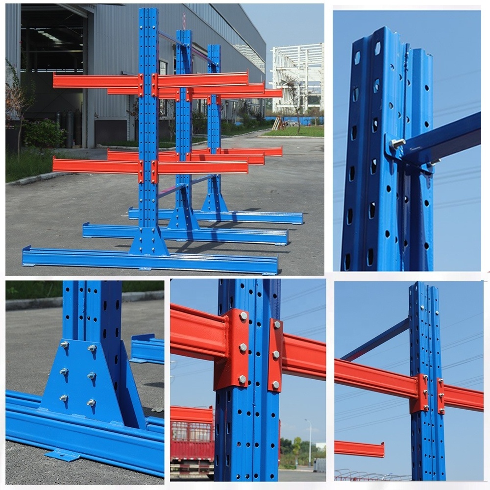 Adjustable Warehouse Cantilever Racking System Side Load Profile Rack Timber Storage Rack Cantilever Shelves Hose Storage Rack