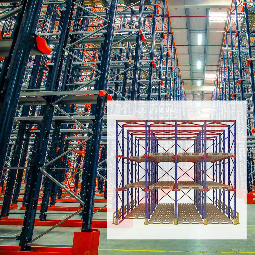 Heavy-Duty Double Deep Pallet Racking System Corrosion Protected Steel Material Factory Priced Stacking Racks & Shelves