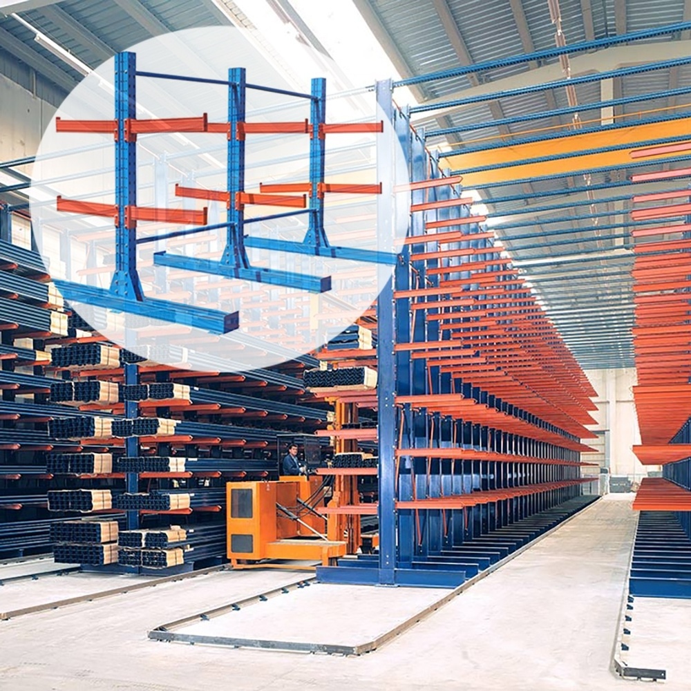 Adjustable Warehouse Cantilever Racking System Side Load Profile Rack Timber Storage Rack Cantilever Shelves Hose Storage Rack