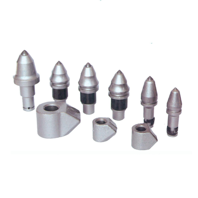 Reinforced round rock cutter alloy welded hard rock bullet teeth for auger bit