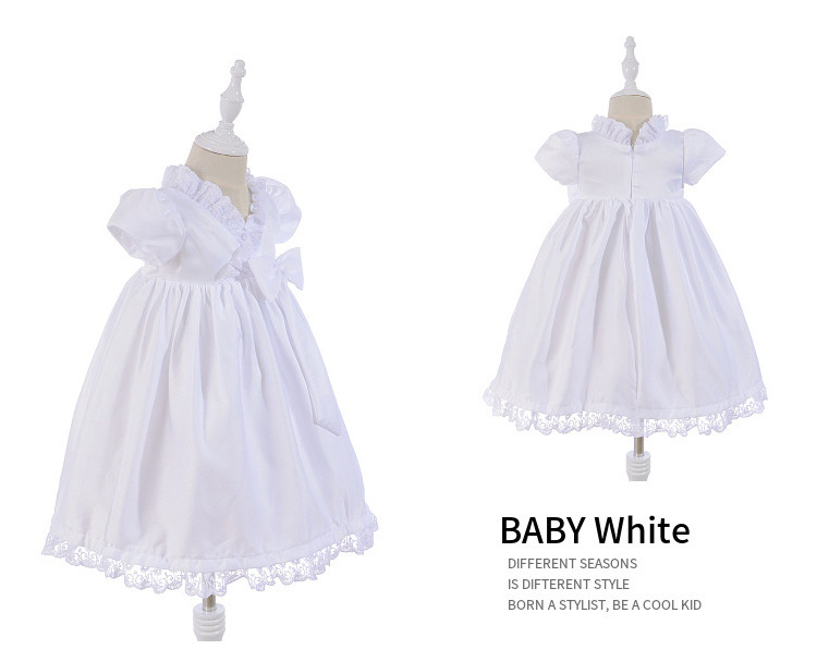 2024 Summer Formal Princess Dress Set for Girls Baby Wedding & Christening Baptism Gown Court Style Long Gown for Children