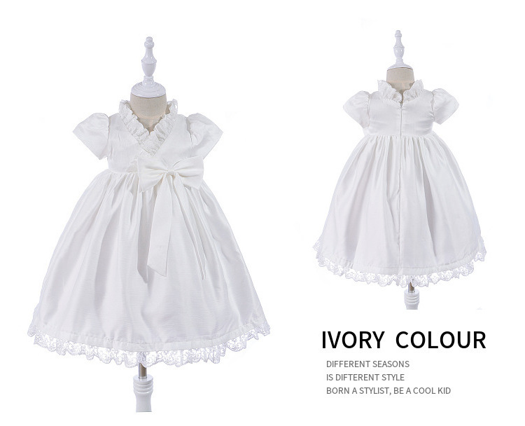 2024 Summer Formal Princess Dress Set for Girls Baby Wedding & Christening Baptism Gown Court Style Long Gown for Children