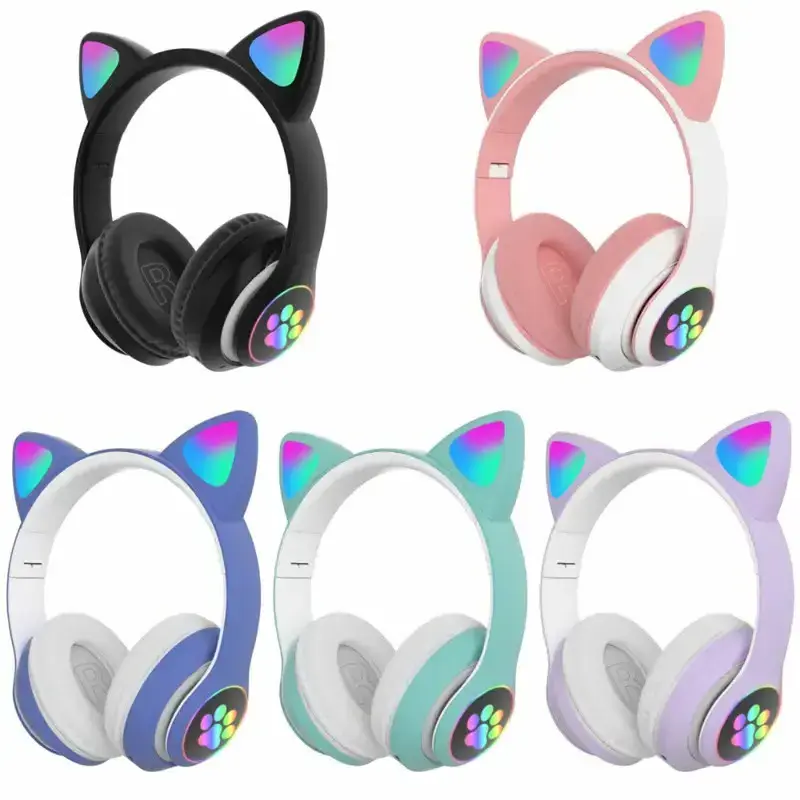 STN-28 Cat Ear Bluetooth Headphones Wireless Music Headset with Microphone girl Gaming and Sports headnsets