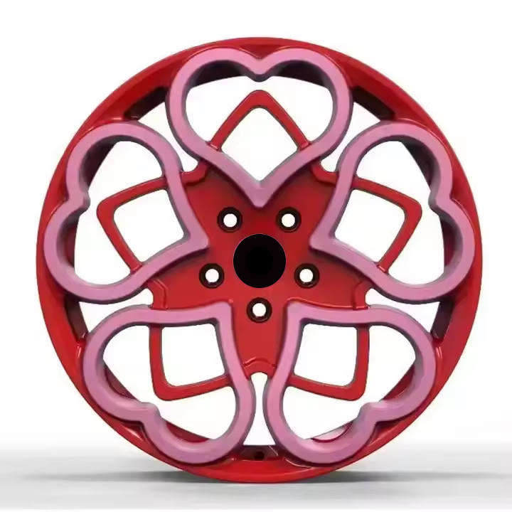 Custom Heart Shape Forged Rims 17 18 19 Inch Pink  Five Spokes/Deep Dish Wholesale Alloy Wheels  5x120 pink alloy wheel car rims