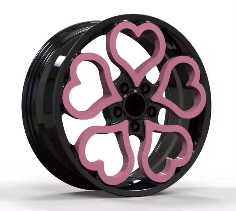 Custom Heart Shape Forged Rims 17 18 19 Inch Pink  Five Spokes/Deep Dish Wholesale Alloy Wheels  5x120 pink alloy wheel car rims