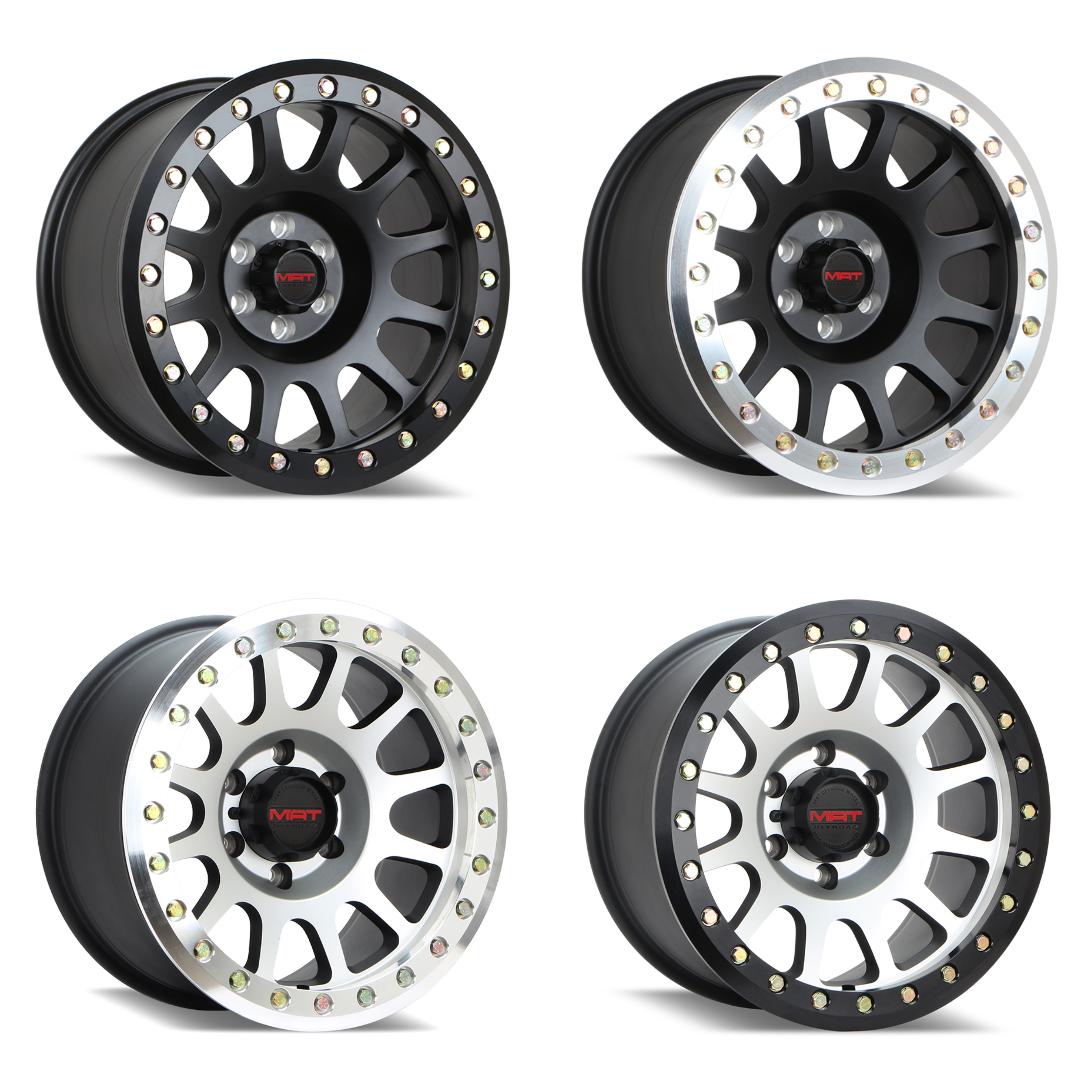 4WD Beadlock Wheel Rims Silver Machined 17 Inch 6x139.7 Off Road Wheels 16 Inch Alloy 5x127 Forged Rines for Jeep