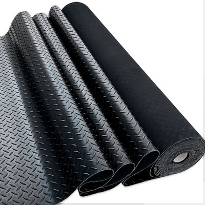 Anti slip and Wear Resistant Rubber Mat Rolls Willow Leaf Pattern Rubber Sheet For Gym