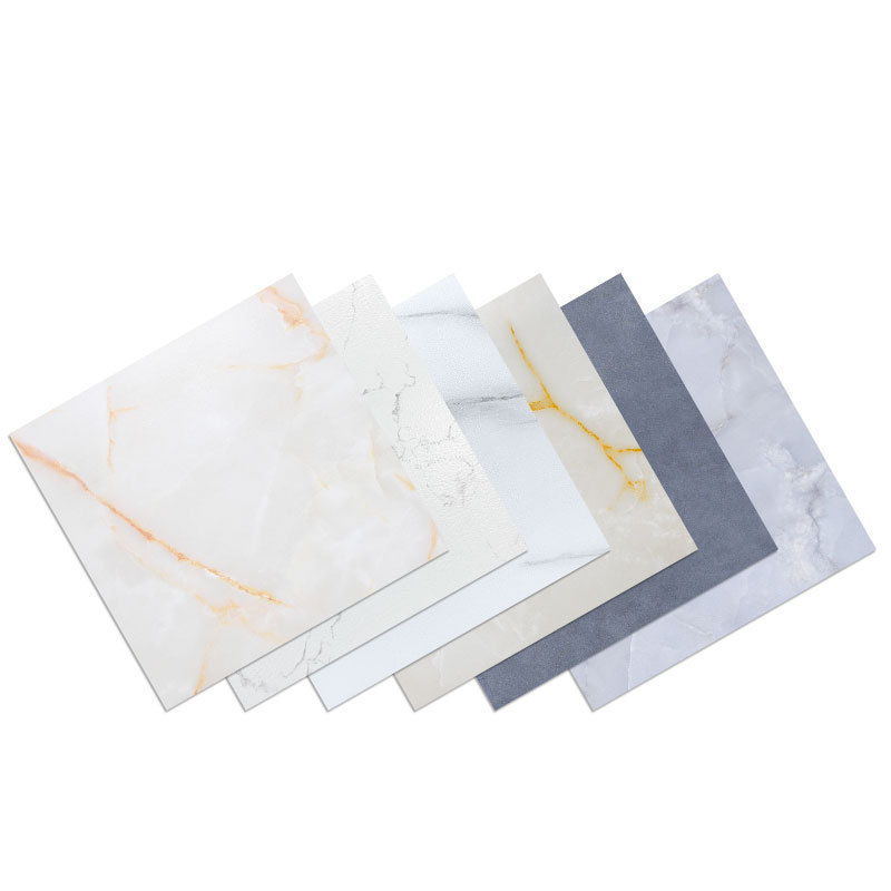 Low price waterproof Flex 1.3mm 1.8mm plastic marble floor sticker Wall Panel uv Board pvc Marble Tiles