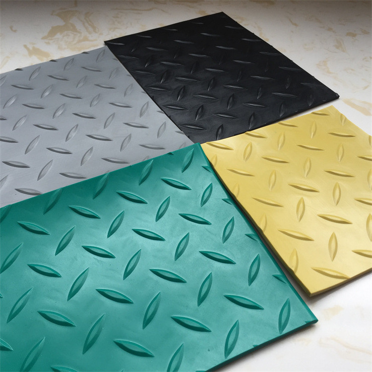 Outdoor Commercial Rubber Mats Embossed Diamond Plate Pattern Anti-Slip silicone neoprene epdm rubber sheet 1mm