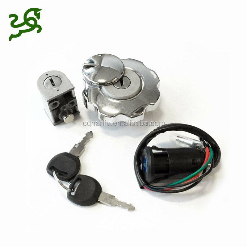 CG125 125CC 150CC Lock Set Ignition Switch Steering Lock With Chrome Petrol Tank Cap Lock