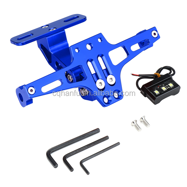 Motorcycle Modified Adjustable License Plate Frame CNC Aluminum Alloy Bracket License Plate Support Frame