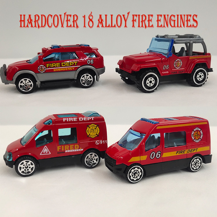 Color Box Electric Ride-on Carsrubber Duck Fire Truck Car Model Cars Diecast Toy Simulation Scooter Series 1:64 Alloy Kids Slide