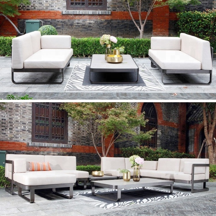 Luxury  Metal Aluminum Frame Patio Outdoor Garden Furniture Sofa Set