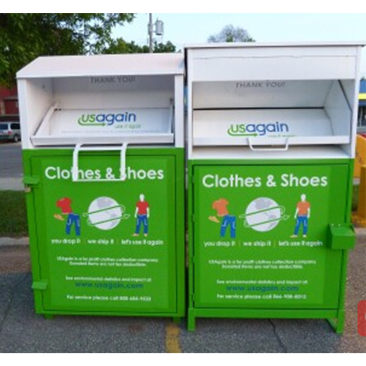 Outdoor Clothing&Shoes Drop Box Steel Charity Donation Center Used Book Clothes Shoes Donating Drop-Off recycling Bins