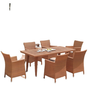 Leisure table and chair manufacturer wicker garden dining table PE rattan outdoor furniture