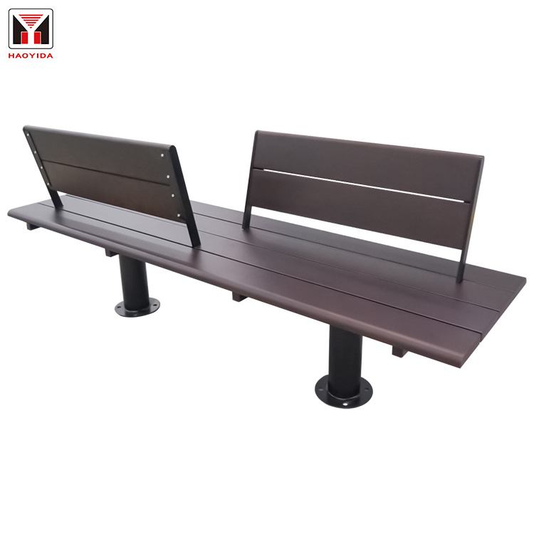 design modern extra long gray wood plastic composite seating bench garden park wooden outdoor bench chair