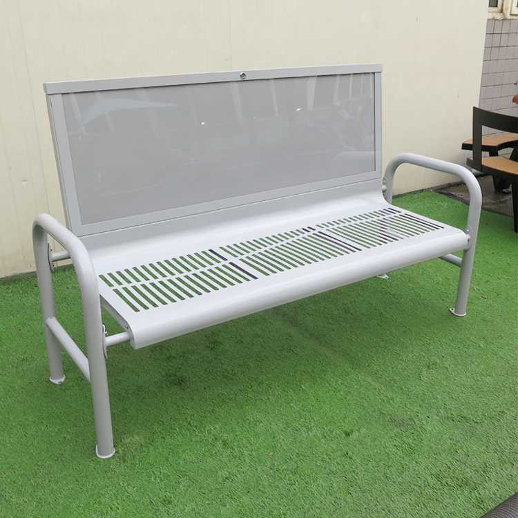 Patio Furniture Street Garden Park AD Bench Customized Waterproof Outdoor Modern Advertising Metal Bench