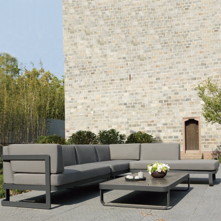 Luxury  Metal Aluminum Frame Patio Outdoor Garden Furniture Sofa Set