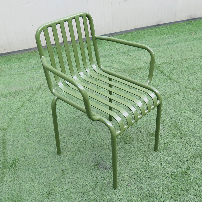 Nordic Garden Furniture balcony Courtyard Cafe Lounge Chair Steel Chair With Backrest