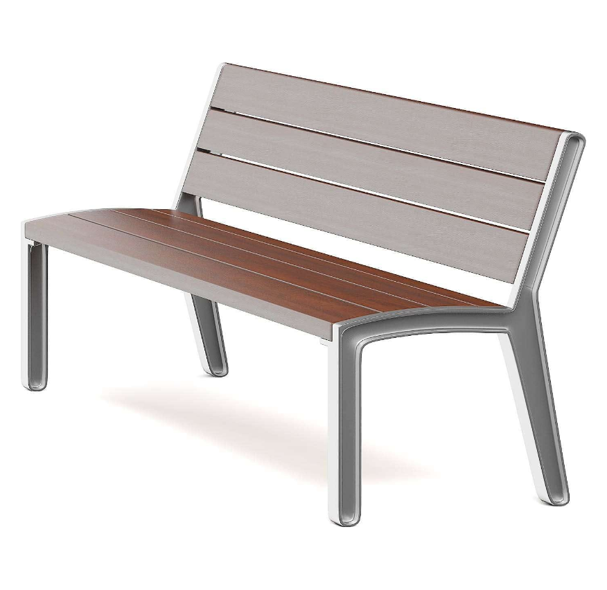 Popular Design Outdoor Street Public Park Wooden Bench Chair 3 Seater Long Leisure Wood Garden Bench With Cast Aluminum Legs