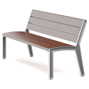 Popular Design Outdoor Street Public Park Wooden Bench Chair 3 Seater Long Leisure Wood Garden Bench With Cast Aluminum Legs