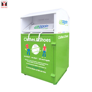 Outdoor Clothing&Shoes Drop Box Steel Charity Donation Center Used Book Clothes Shoes Donating Drop-Off recycling Bins