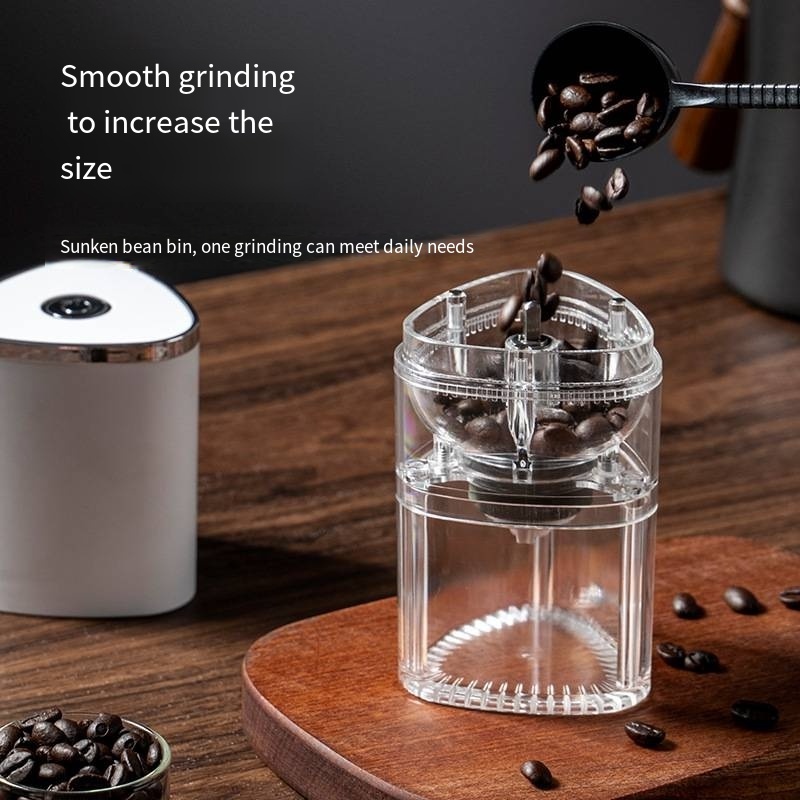 New portable transparent electric coffee grinder small home coffee bean grinder USB wireless bean grinder