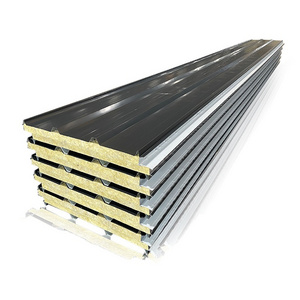 FactoryThermal Insulated Roof Rock Wool Sandwich Panel for Wall Fireproof PIR PU EPS Sandwich Panels Price