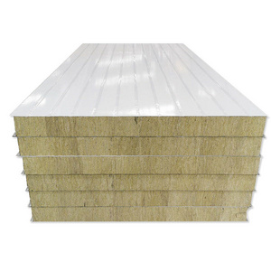 Metal Roof Fireproof External Insulating Rock Wool Clean Room Mineral Wool Sandwich Panels For Walls And Roofs