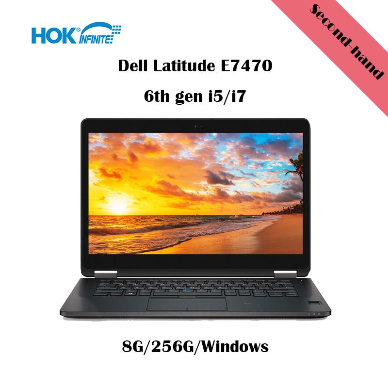 Wholesale Supply 90% New Used Laptop For Dell Latitude E7470 Win10 14 Inch Second Hand Laptop Core I5 Business Laptop