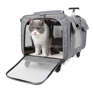 Cat Carrier, Portable Extra-large Trolley Bag, Breathable Portable Pet Scratch-resistant Oxford Cloth Bag