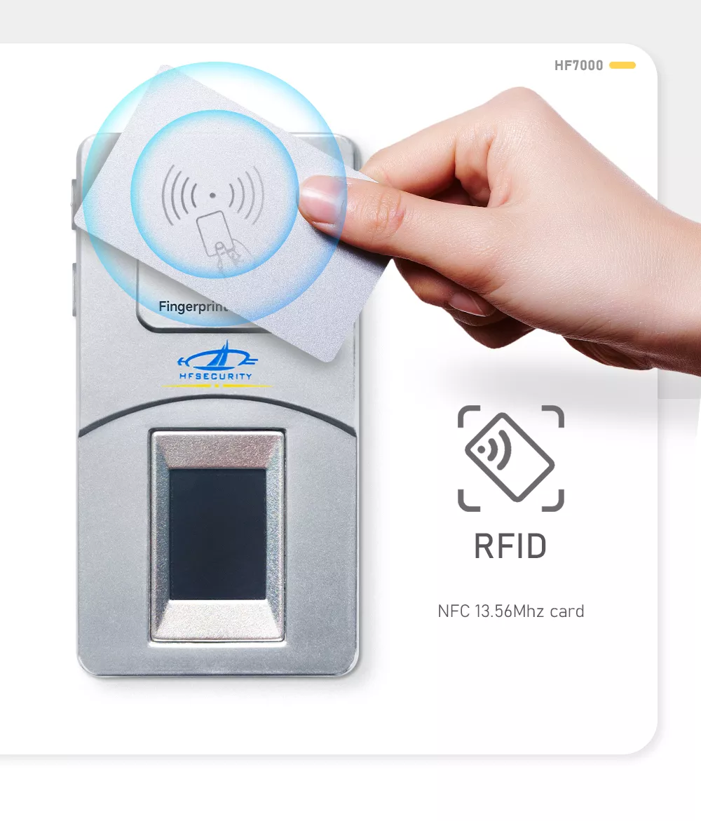 HF7000 Wireless RFID Card Android IOS USB Finger Print Attendance Fingerprint Reader Biometric Fingerprint Scanner for Mobile