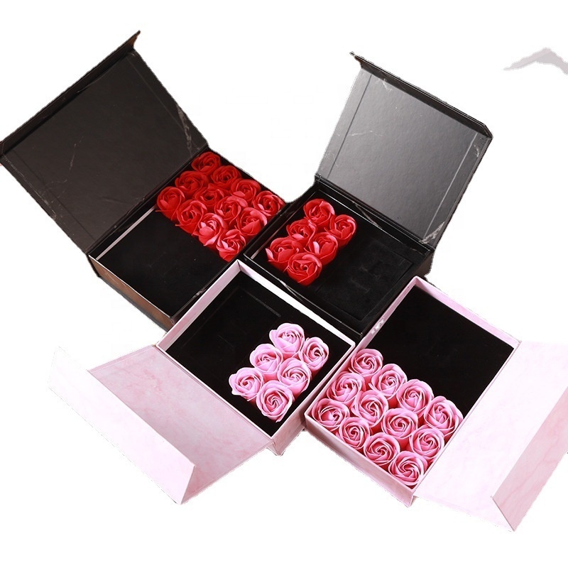 Luxury Mom Gift Box Custom Packaging Flip Soap Flower Jewelry Immortal Rose Gift Box Mother Valentine's Day Flower Gift Box