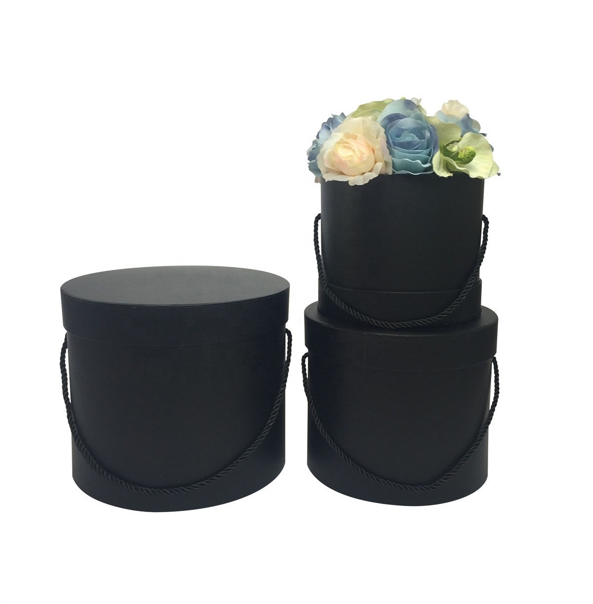 Custom Luxury Rose Flower Round Cylinder Gift Box Paper Packaging Wedding Size Boxes Wholesale for Mom Mother Valentine's Day