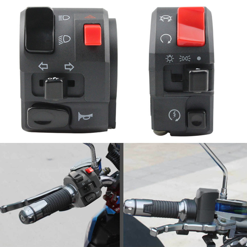 CQHZJ Motorcycle Accessories Turn Signal Horn Headlight Low And High Beam Switch 22mm Left And Right Handlebar Controller