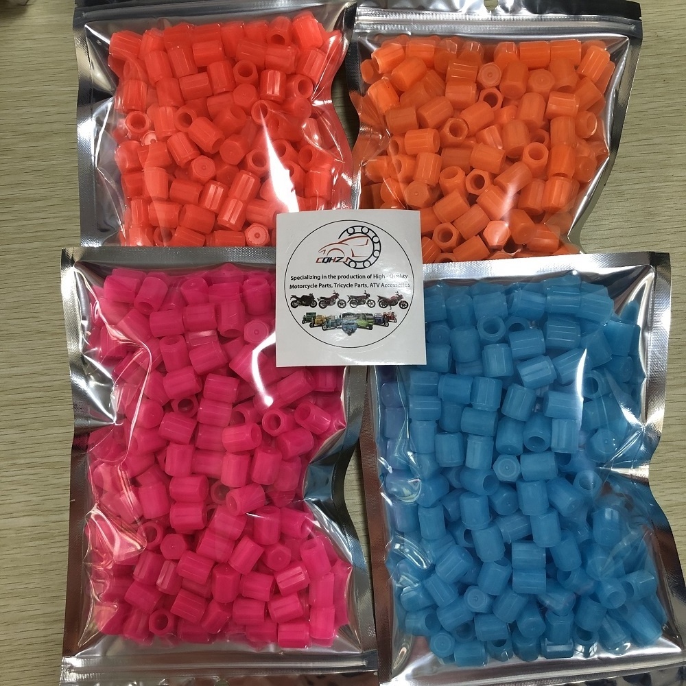 CQHZJ Wholesale Motorcycle Modification Parts Valve Stems Caps & Adapters Multiple Colored Fluorescent Valve Tips