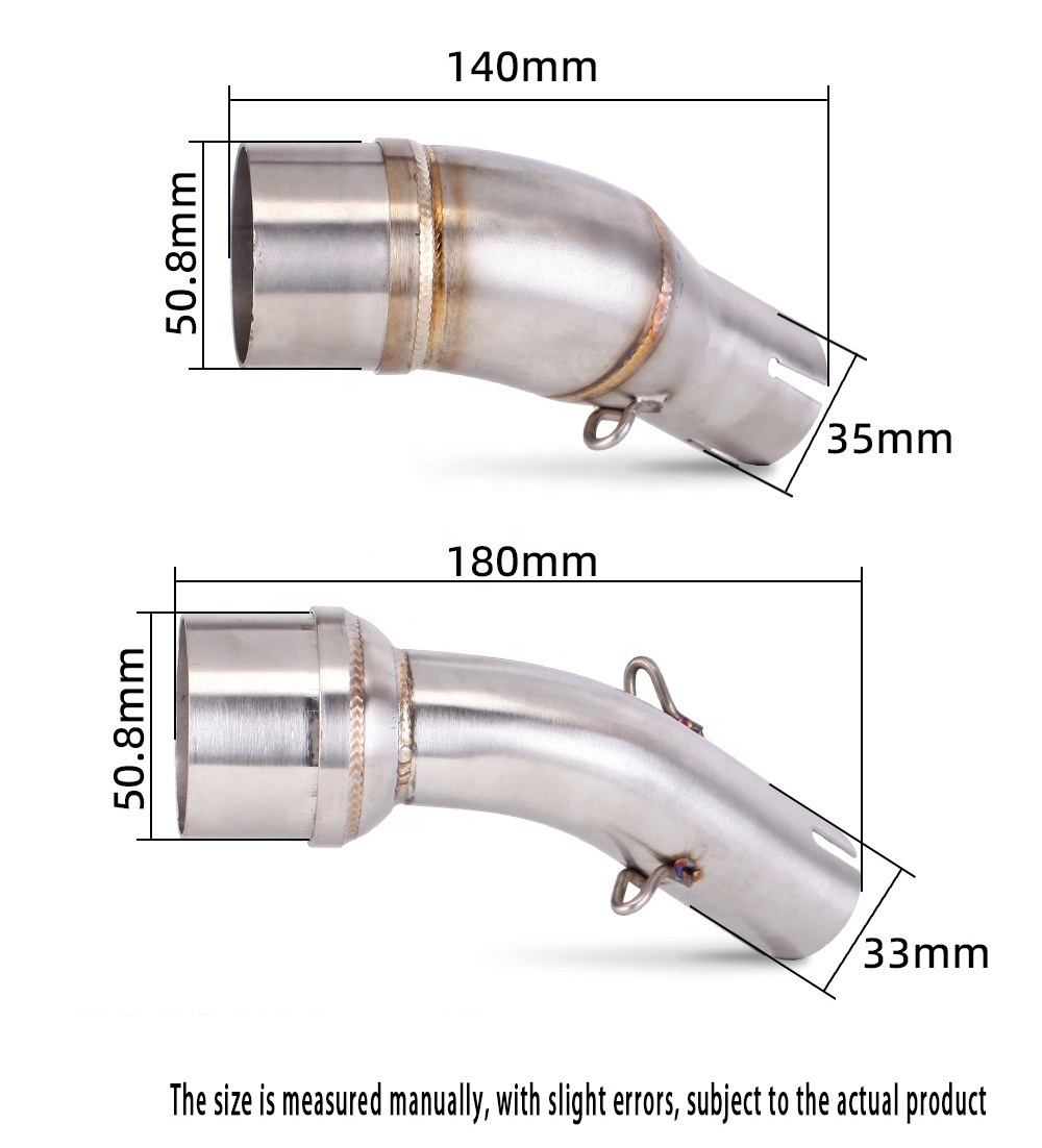 CQJB Motorcycle Scooter Retrofitting Stainless Steel Middle Exhaust Pipe R25/R3 for Yamaha