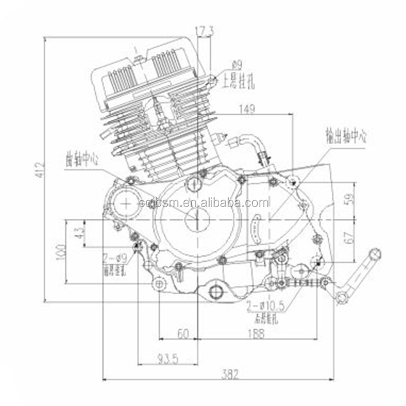 CQJB High Quality Motorcycle Engine 2 Cylinder CB125T Air Cooled Motorcycle Engine Assembly