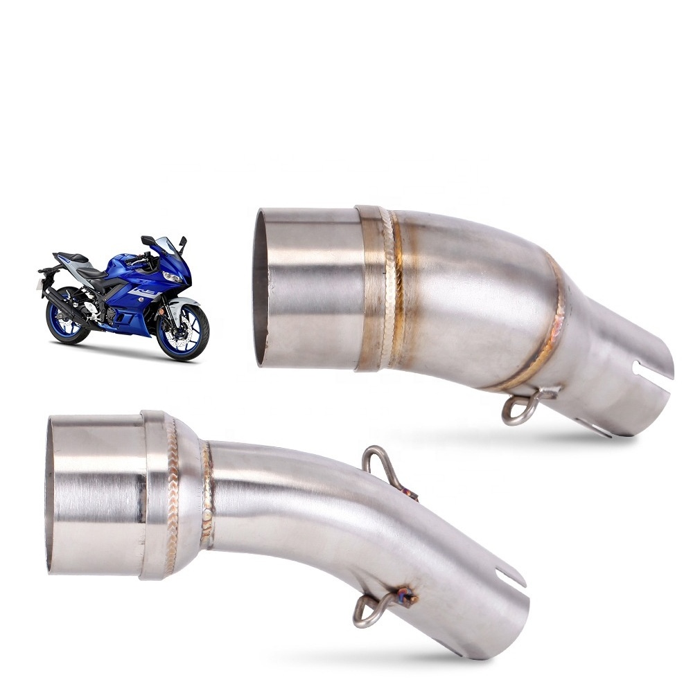 CQJB Motorcycle Scooter Retrofitting Stainless Steel Middle Exhaust Pipe R25/R3 for Yamaha