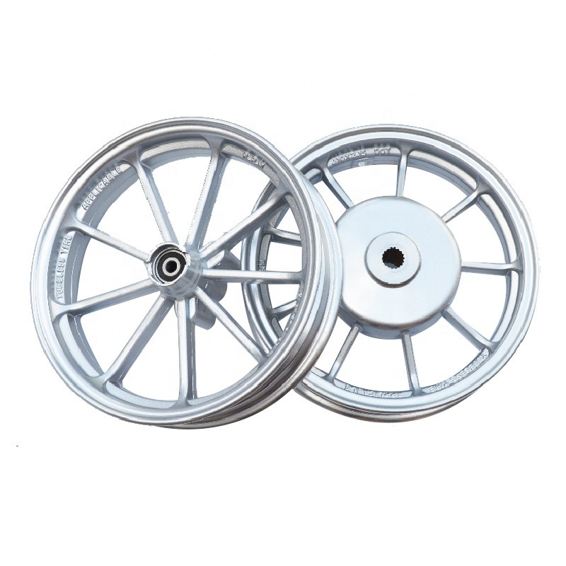 CQJB High Quality 100CC Aluminium Alloy Motorcycle Spare Parts Wheel Hub 3.00-10 90/80-10 Motorcycle Wheel