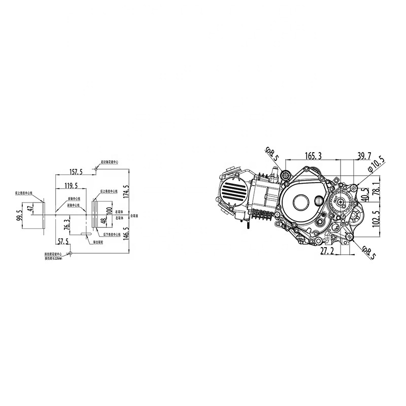 CQJB High Quality Motorcycle Engine YB115CC Air Cooled Motorcycle Engine Assembly