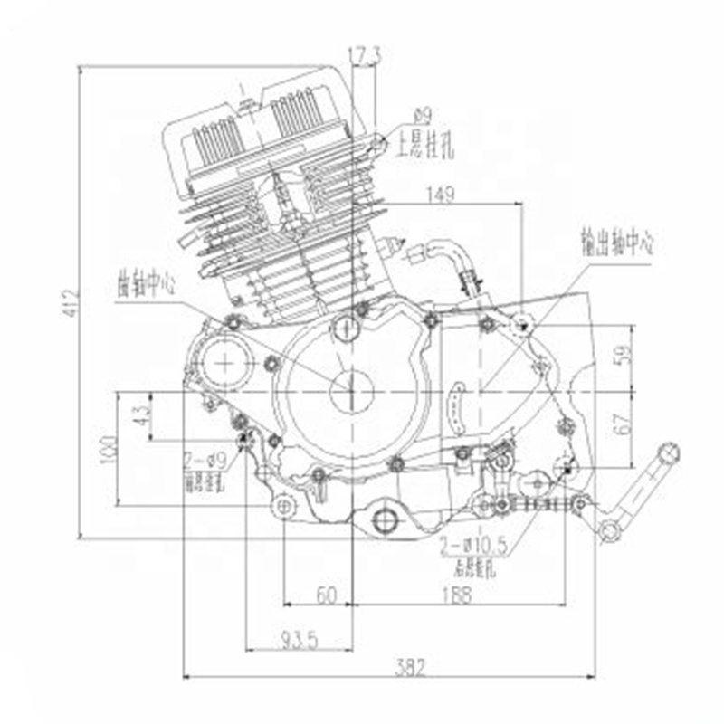 CQJB High Quality Motorcycle Engine 2 Cylinder CB125T Air Cooled Motorcycle Engine Assembly