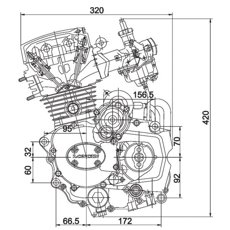 CQJB Motorcycle Engine CGD150/175CC Built-In Reverse Gear Motorcycle Engine Assembly