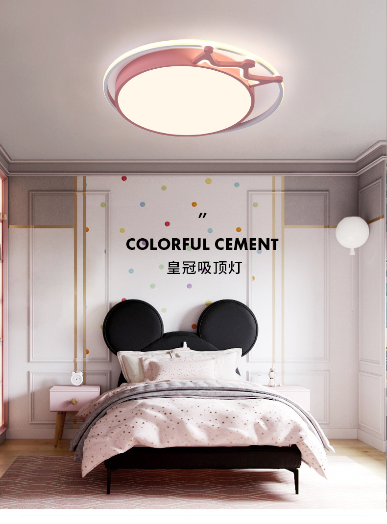 Modern dimmable crown blue pink LED ceiling lights are used in the living room bedroom and kitchen