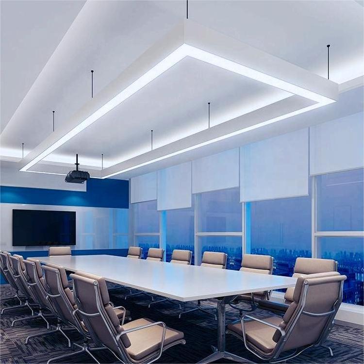 Bright aluminum upper and lower ceiling pendants can be connected to Led slat linear lights, suitable for office warehouses