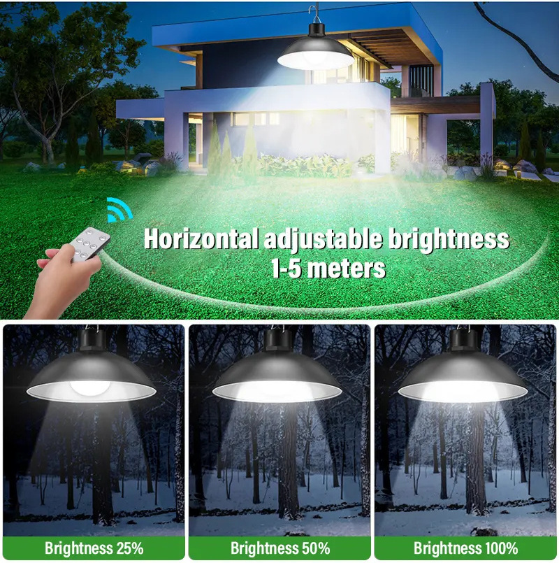 Ip65 Waterproof Solar Double Head Pendant Light Indoor Living Room Outdoor Garden Courtyard Lighting Camping Solar Lamp