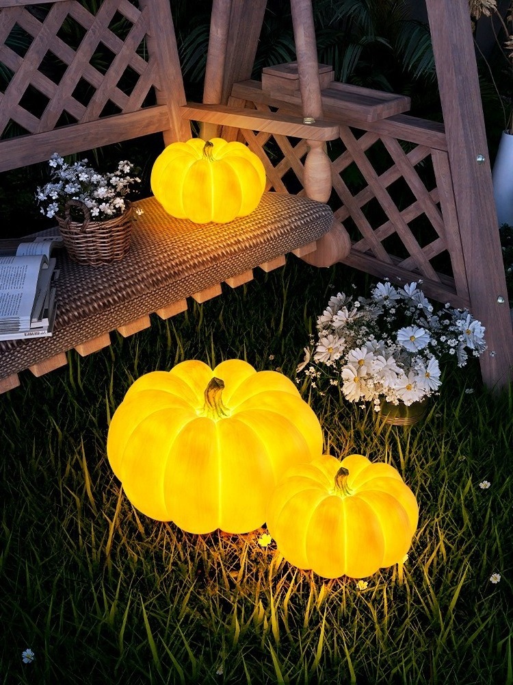 Cross-border pumpkin floor lamp Landscape garden outdoor waterproof garden light Solar hanging portable atmosphere lamps