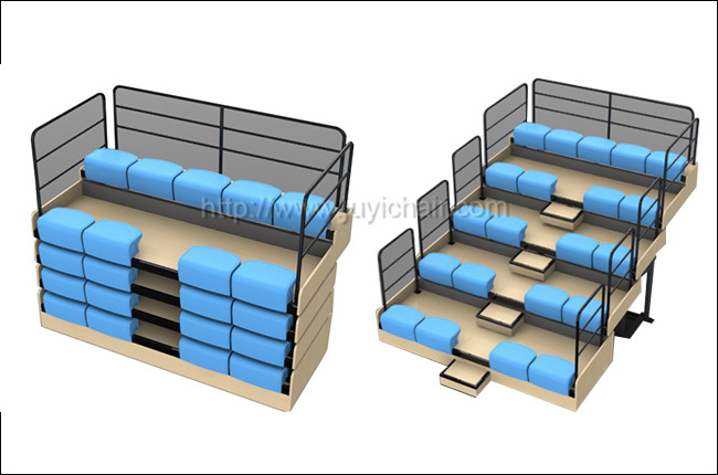 JY-750 factory price retractable seating plastic seat stadium bench telescopic bleacher retractable seat