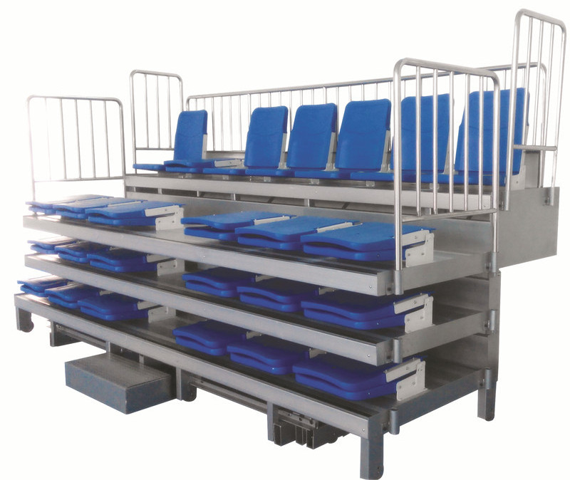 JUYI Manual or electrical telescopic grandstand system retractable seating with foldable chair JY-769